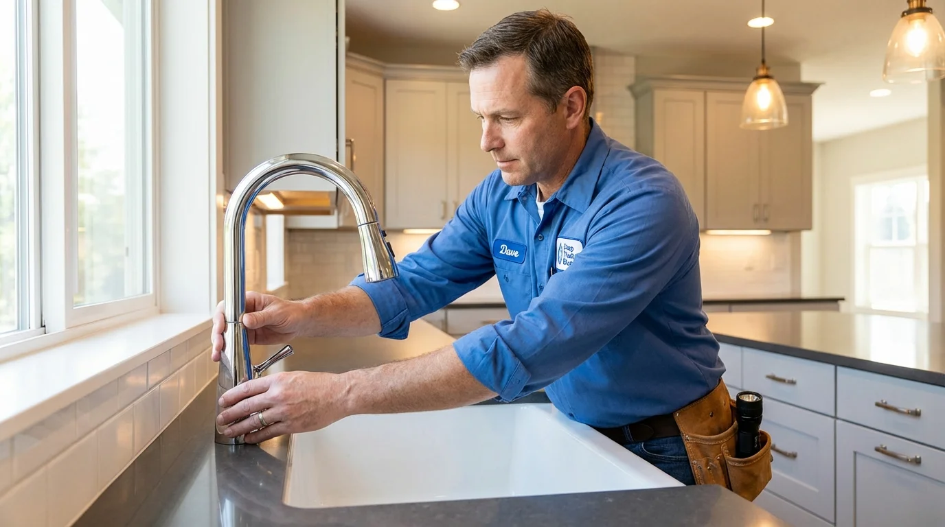 Kitchen faucet installation by Johns Plumbing LLC in Melvindale