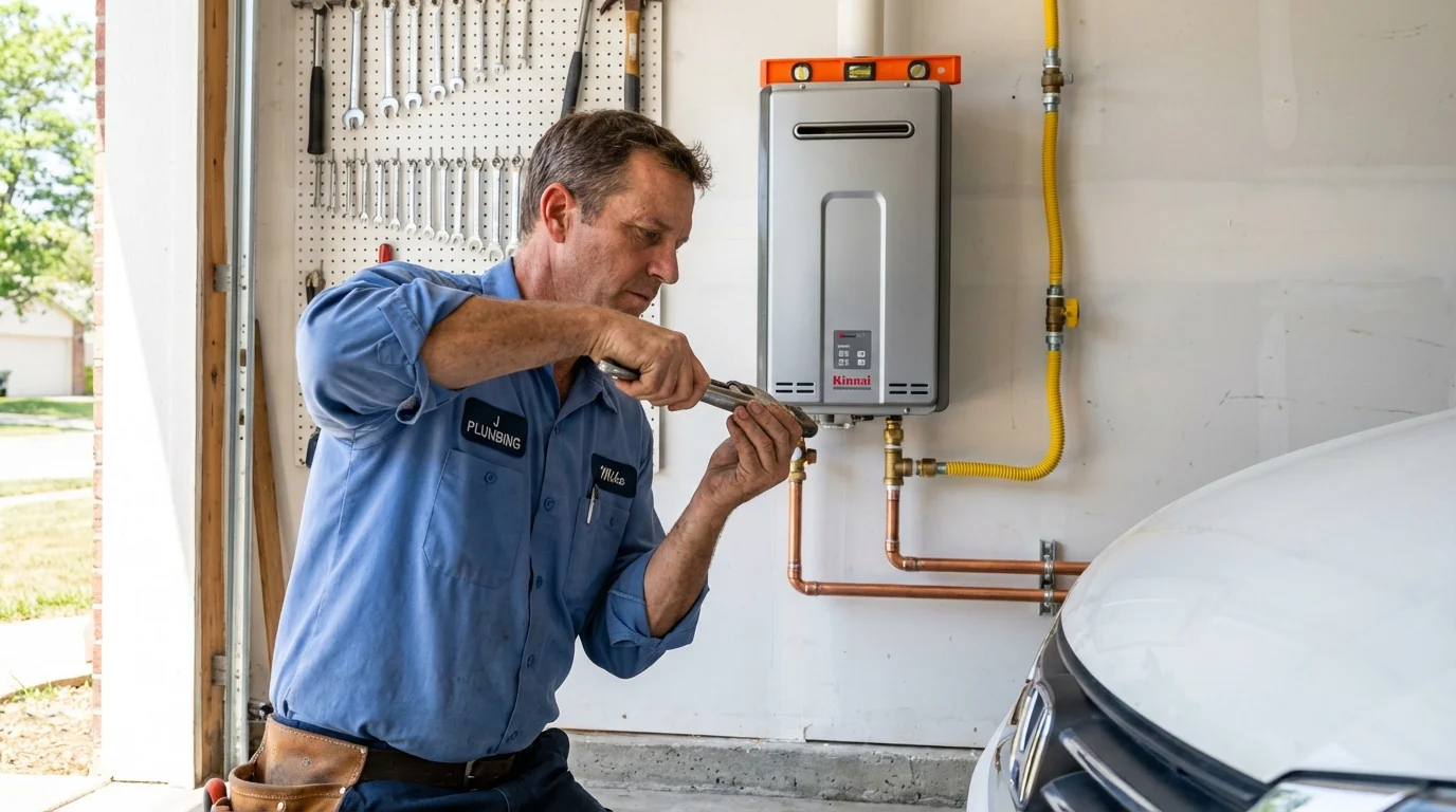 Tankless water heater installation by a Johns Plumbing LLC plumber in Melvindale